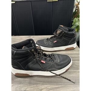 Levi's 521 Mod Hi Oberyn Black/Tan High Top Sneakers Size 11 Thick Sole Lace Up